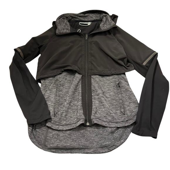Athleta Quick Step Reflective Jacket Size Small Black Gray Full Zip Running Hike - Picture 2 of 9